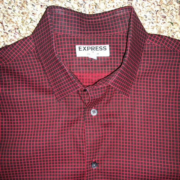 Men's EXPRESS Checkered Hombre Button-Up Shirt - Picture 4 of 6